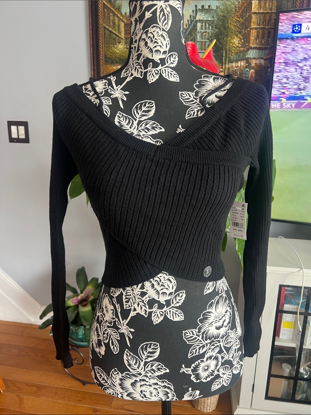 NWT Ribbed Wrap-Style top